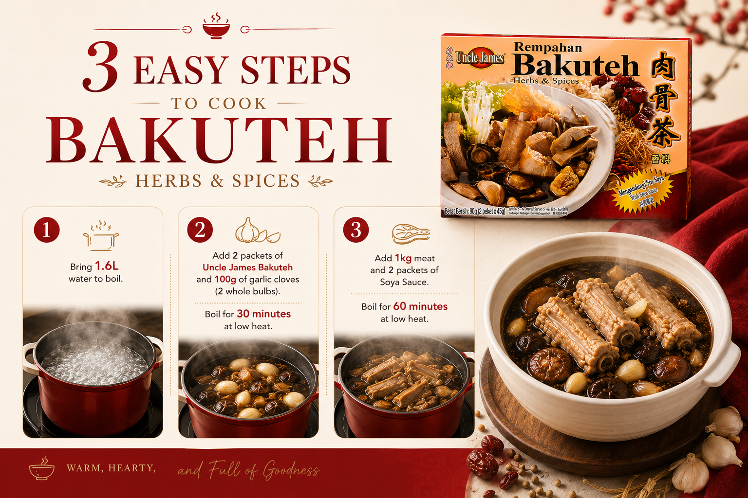 Uncle James Bakuteh Herbs and Spices recipe in 3 easy steps